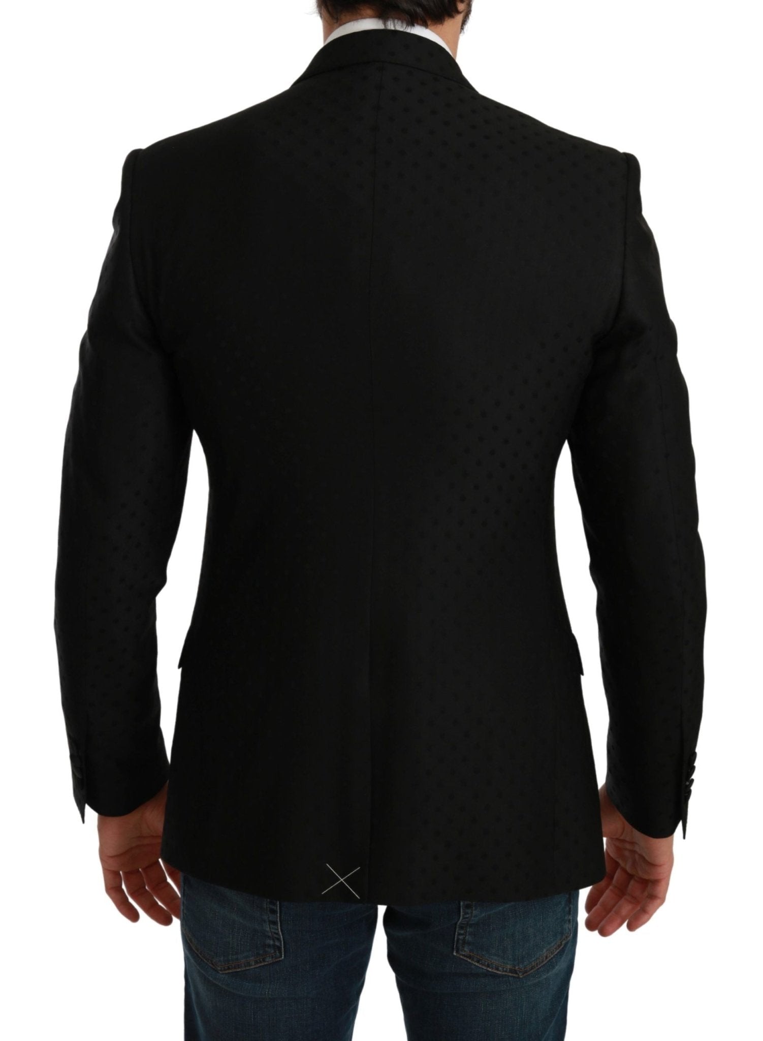Dolce & Gabbana Elegant Black Polka Dotted Wool Blend Blazer - Sandy Store ByNet