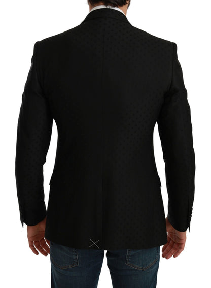 Dolce & Gabbana Elegant Black Polka Dotted Wool Blend Blazer - Sandy Store ByNet