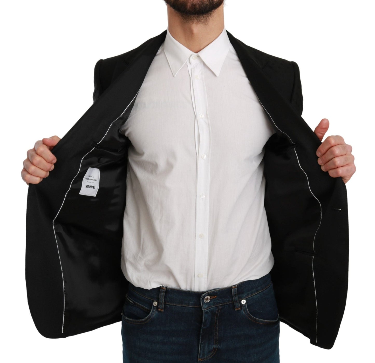 Dolce & Gabbana Elegant Black Polka Dotted Wool Blend Blazer - Sandy Store ByNet