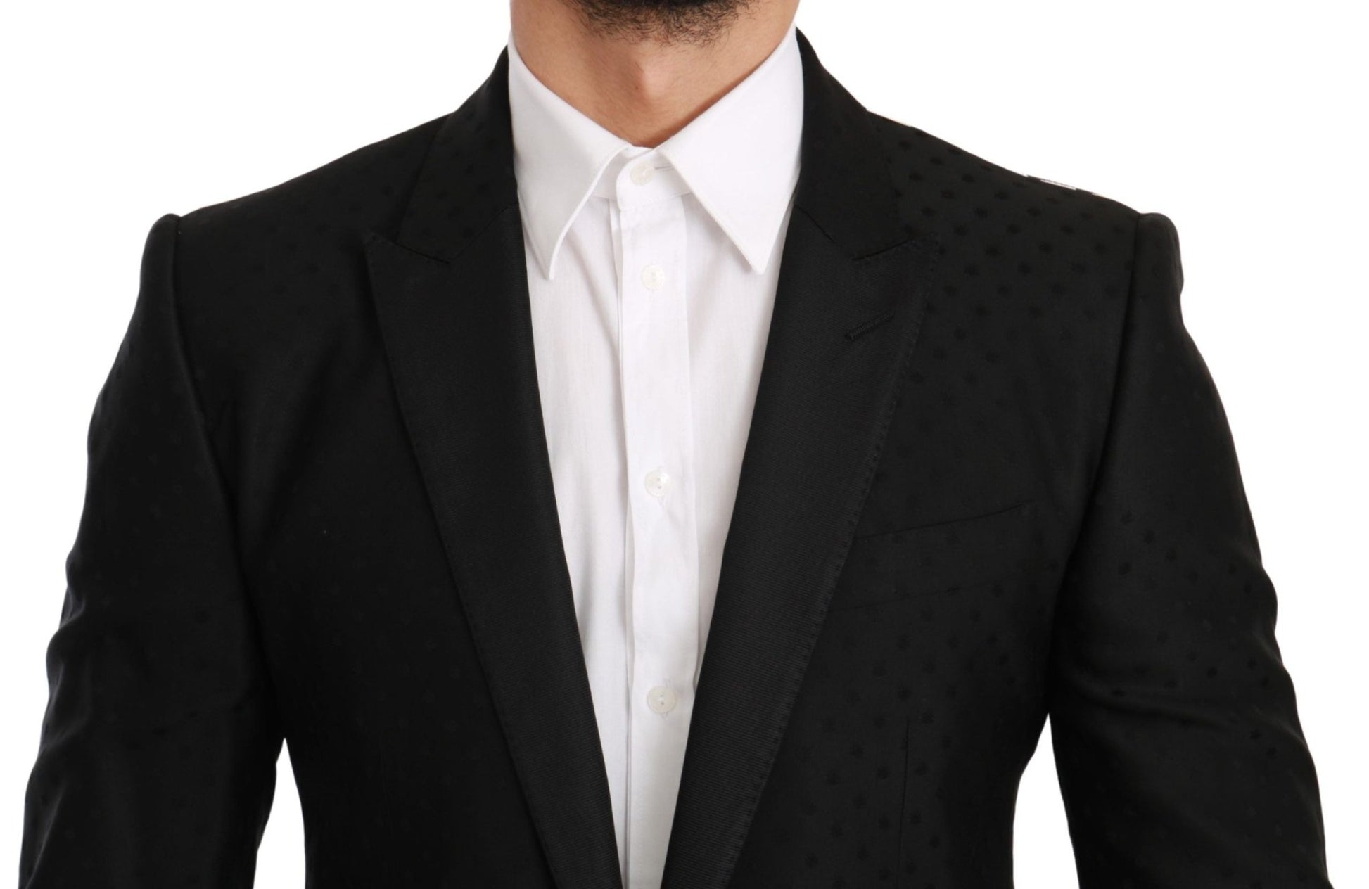 Dolce & Gabbana Elegant Black Polka Dotted Wool Blend Blazer - Sandy Store ByNet
