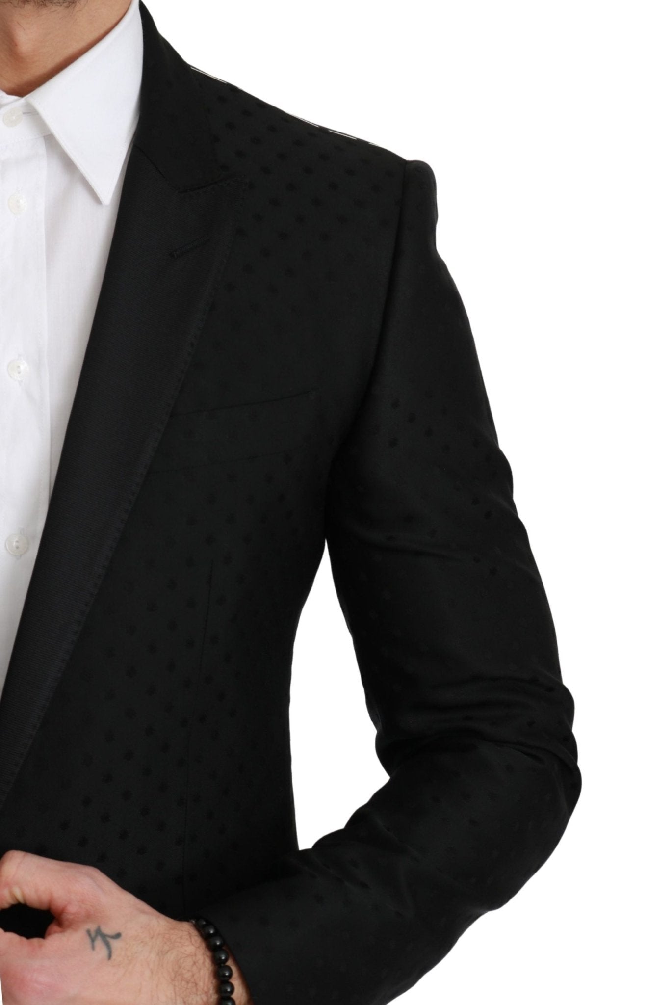 Dolce & Gabbana Elegant Black Polka Dotted Wool Blend Blazer - Sandy Store ByNet