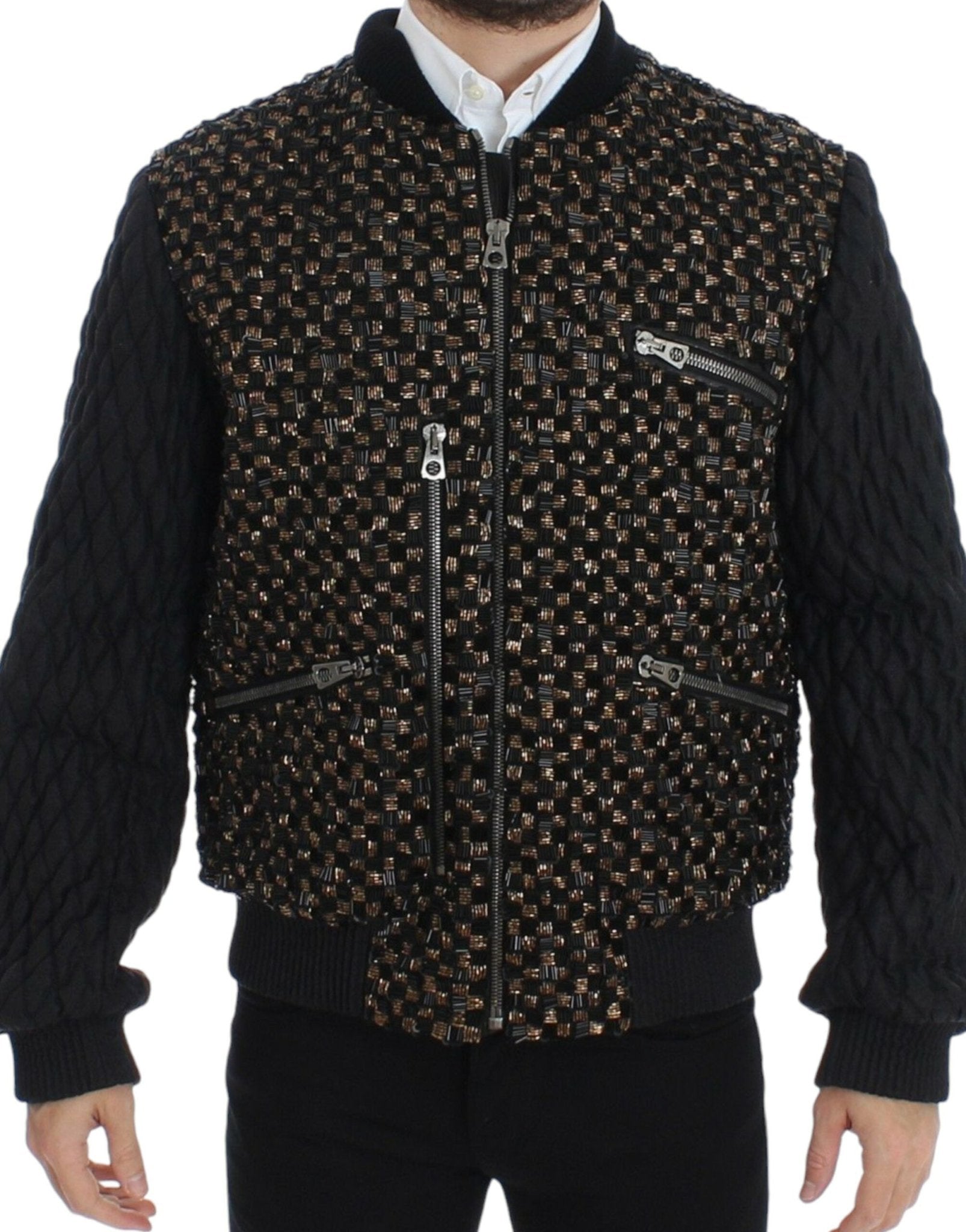 Dolce & Gabbana Elegant Black Sequined Designer Jacket - Sandy Store ByNet