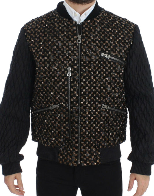Dolce & Gabbana Elegant Black Sequined Designer Jacket - Sandy Store ByNet