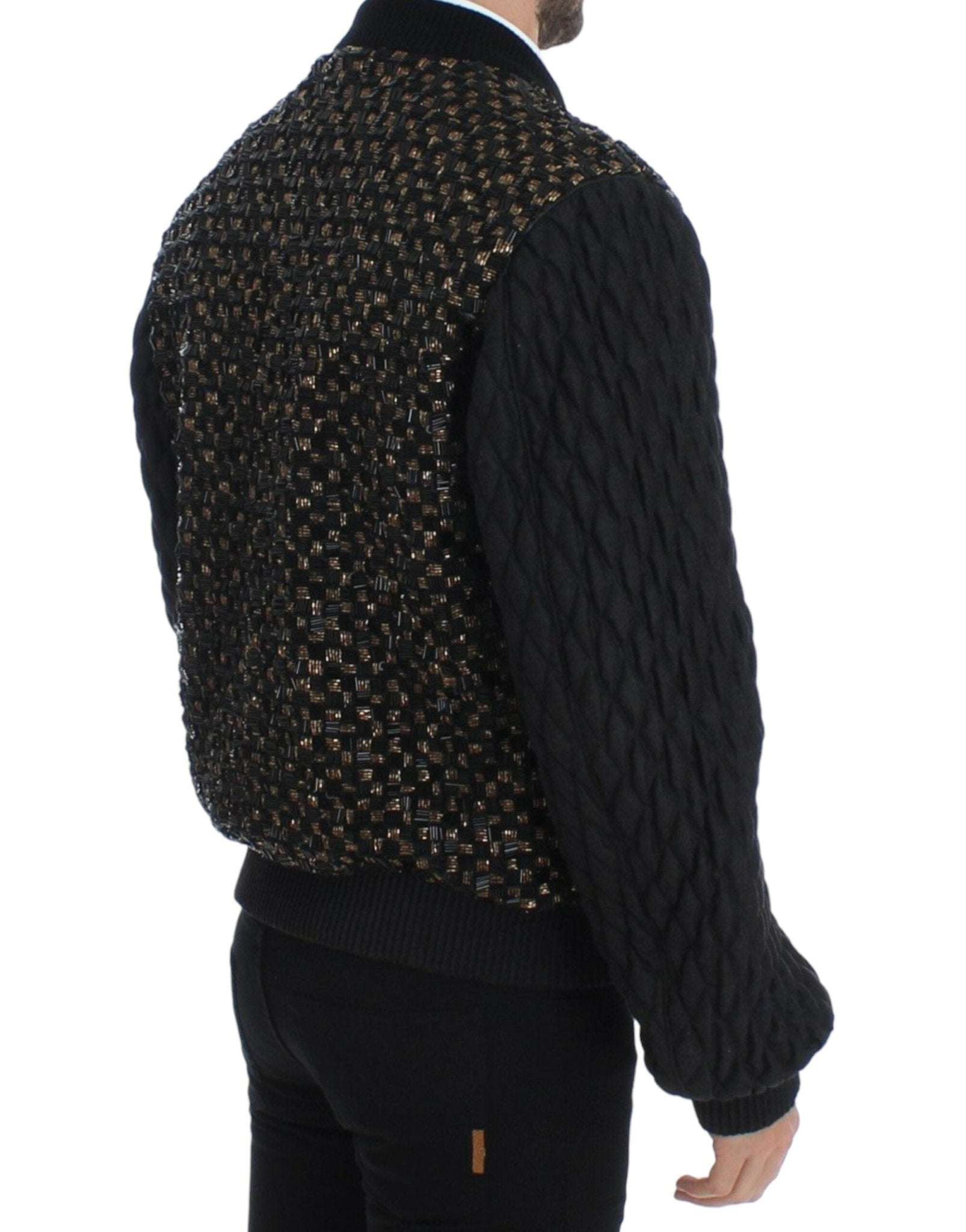Dolce & Gabbana Elegant Black Sequined Designer Jacket - Sandy Store ByNet