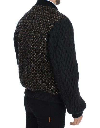 Dolce & Gabbana Elegant Black Sequined Designer Jacket - Sandy Store ByNet