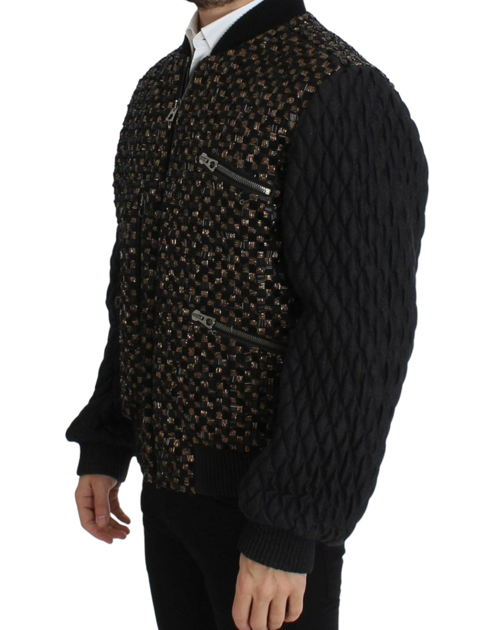 Dolce & Gabbana Elegant Black Sequined Designer Jacket - Sandy Store ByNet