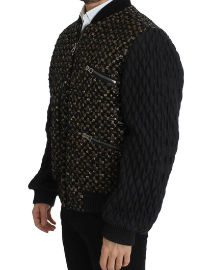 Dolce & Gabbana Elegant Black Sequined Designer Jacket - Sandy Store ByNet