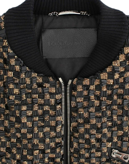 Dolce & Gabbana Elegant Black Sequined Designer Jacket - Sandy Store ByNet