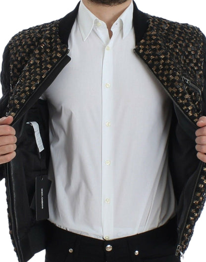 Dolce & Gabbana Elegant Black Sequined Designer Jacket - Sandy Store ByNet