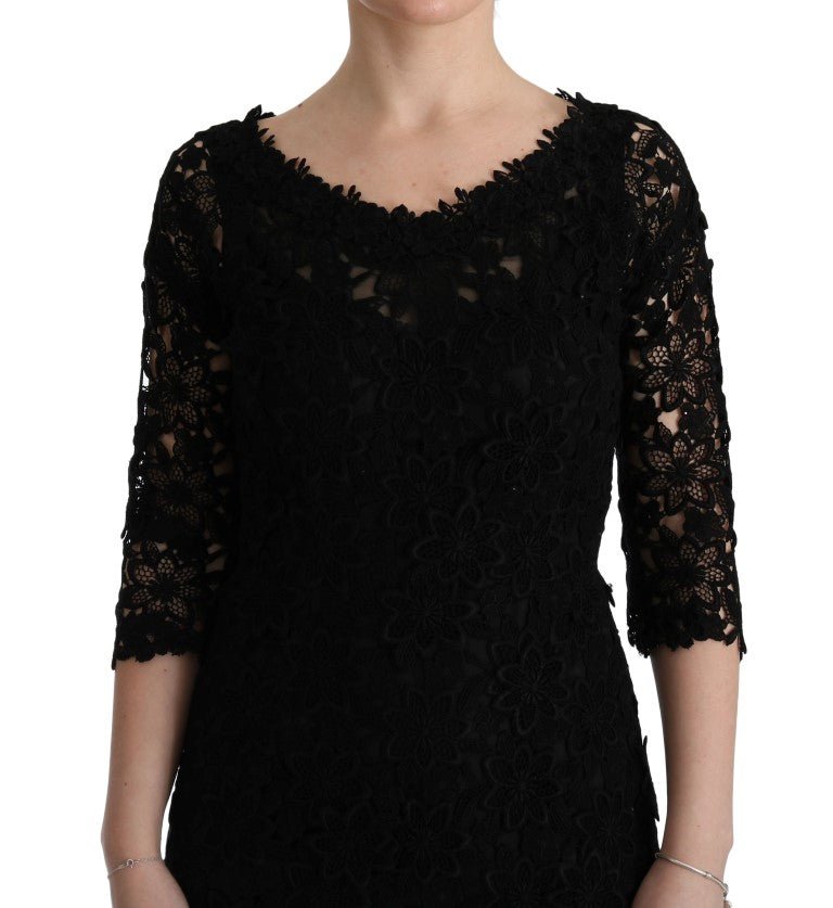 Dolce & Gabbana Elegant Black Sheath Dress with Silk Lining - Sandy Store ByNet