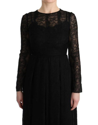 Dolce & Gabbana Elegant Black Sheath Long Sleeve Dress - Sandy Store ByNet