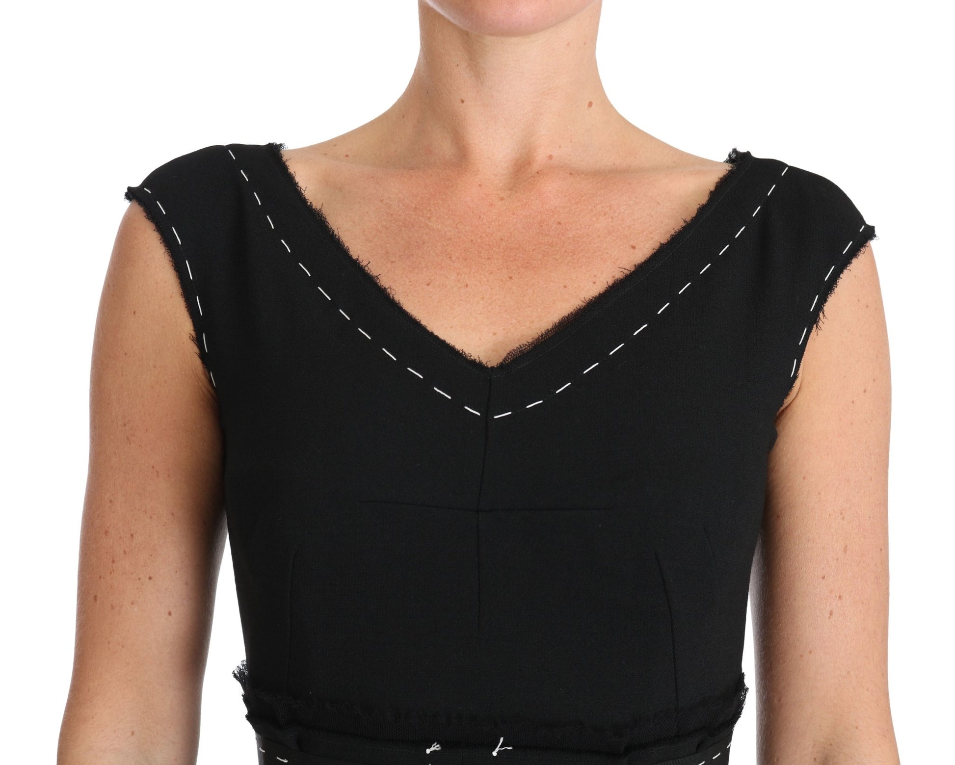 Dolce & Gabbana Elegant Black Sheath Wool Dress - Sandy Store ByNet