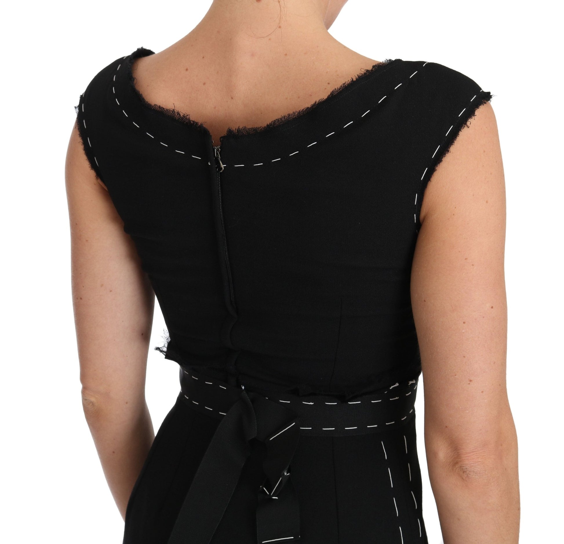 Dolce & Gabbana Elegant Black Sheath Wool Dress - Sandy Store ByNet