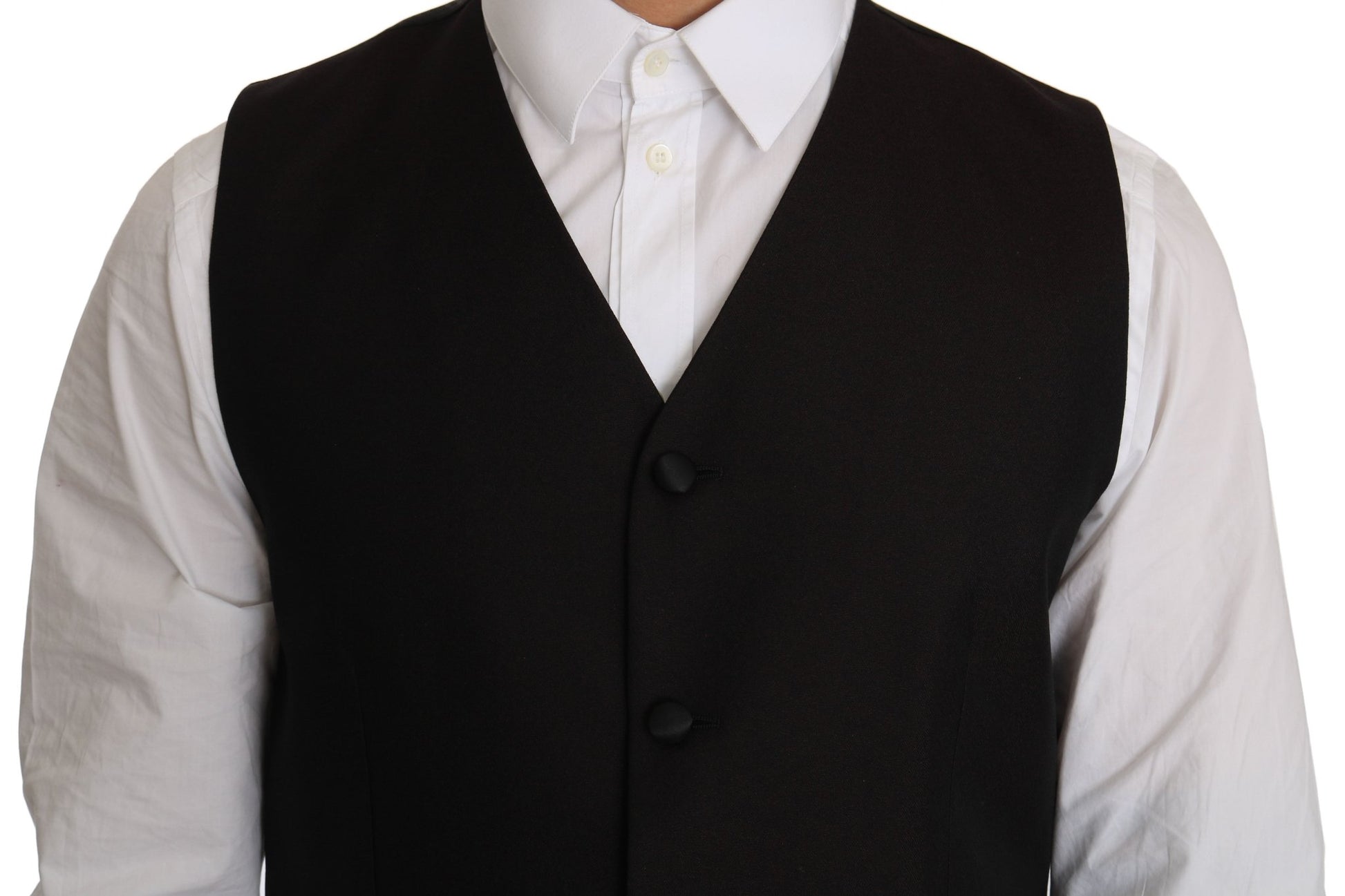 Dolce & Gabbana Elegant Black Silk Blend Formal Vest - Sandy Store ByNet