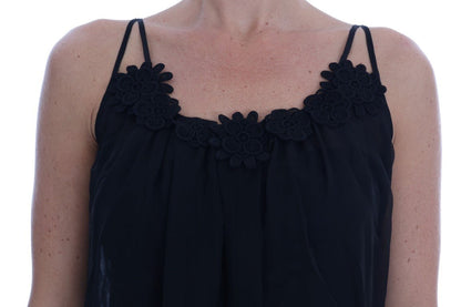 Dolce & Gabbana Elegant Black Silk Lace Chemise Dress - Sandy Store ByNet