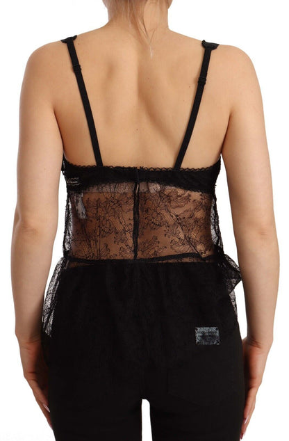 Dolce & Gabbana Elegant Black Silk Lingerie Chemise - Sandy Store ByNet