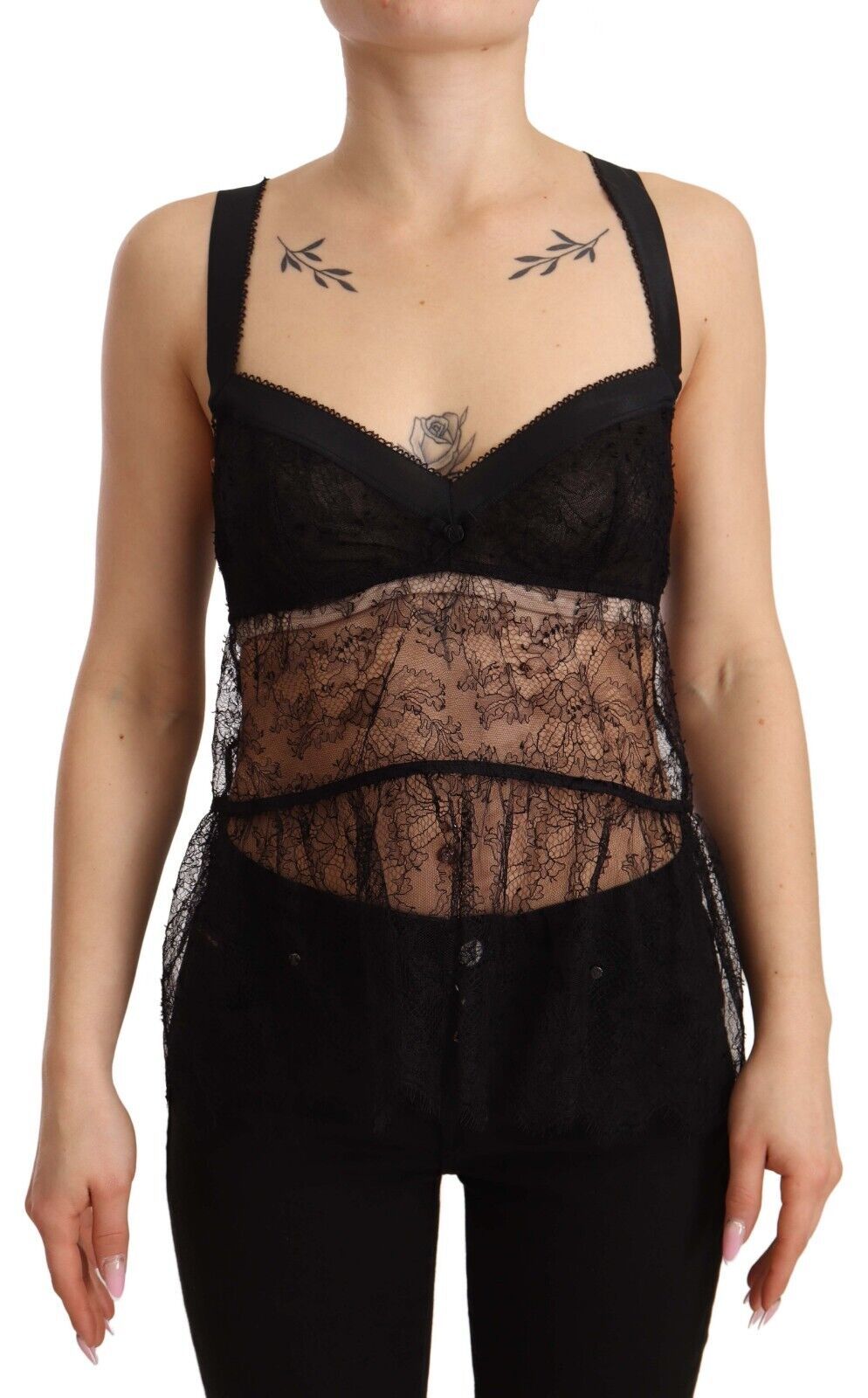 Dolce & Gabbana Elegant Black Silk Lingerie Chemise - Sandy Store ByNet