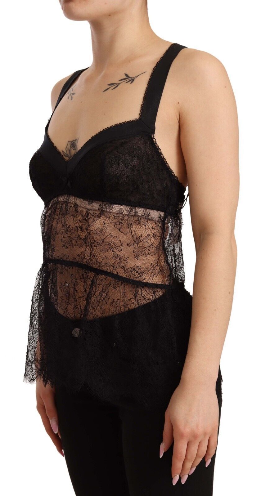 Dolce & Gabbana Elegant Black Silk Lingerie Chemise - Sandy Store ByNet