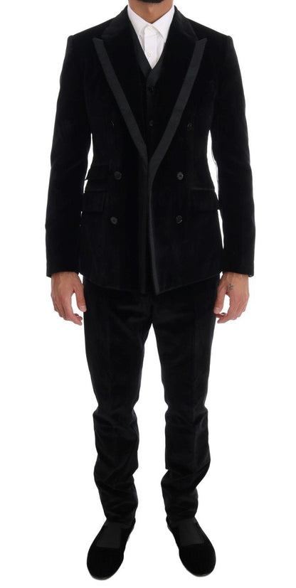 Dolce & Gabbana Elegant Black Slim Fit Three - Piece Suit - Sandy Store ByNet
