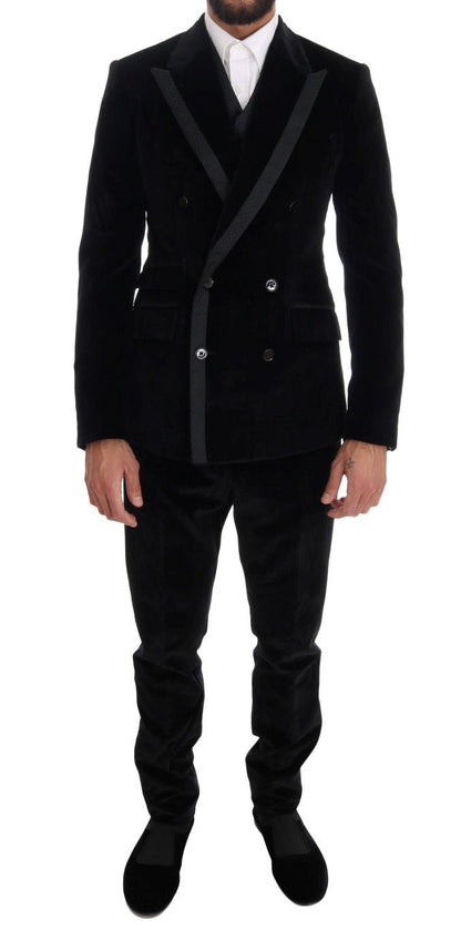 Dolce & Gabbana Elegant Black Slim Fit Three - Piece Suit - Sandy Store ByNet
