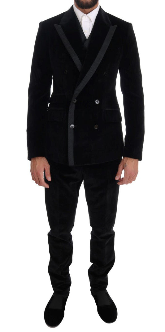 Dolce & Gabbana Elegant Black Slim Fit Three - Piece Suit - Sandy Store ByNet
