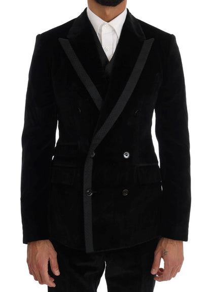 Dolce & Gabbana Elegant Black Slim Fit Three - Piece Suit - Sandy Store ByNet