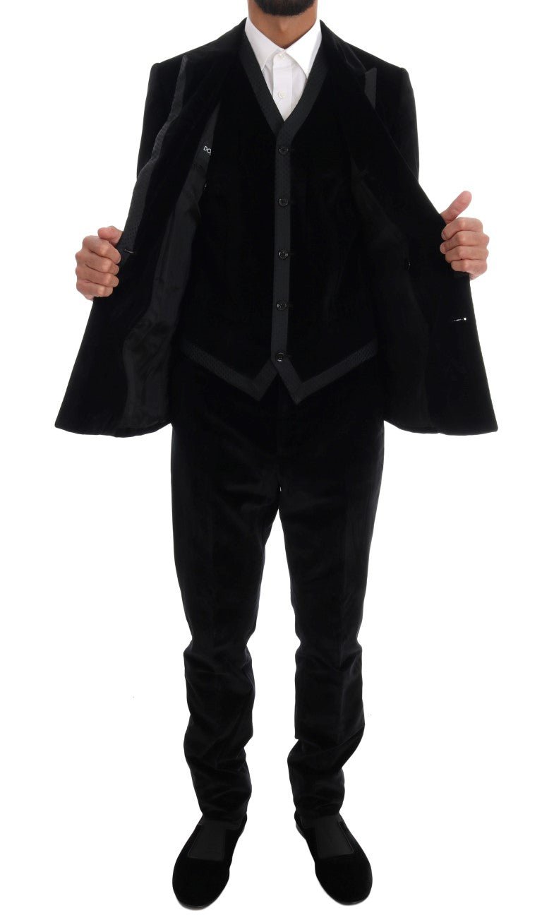 Dolce & Gabbana Elegant Black Slim Fit Three - Piece Suit - Sandy Store ByNet