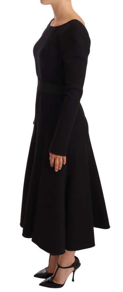 Dolce & Gabbana Elegant Black Stretch Sheath Mid - Calf Dress - Sandy Store ByNet