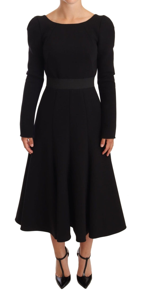 Dolce & Gabbana Elegant Black Stretch Sheath Mid - Calf Dress - Sandy Store ByNet