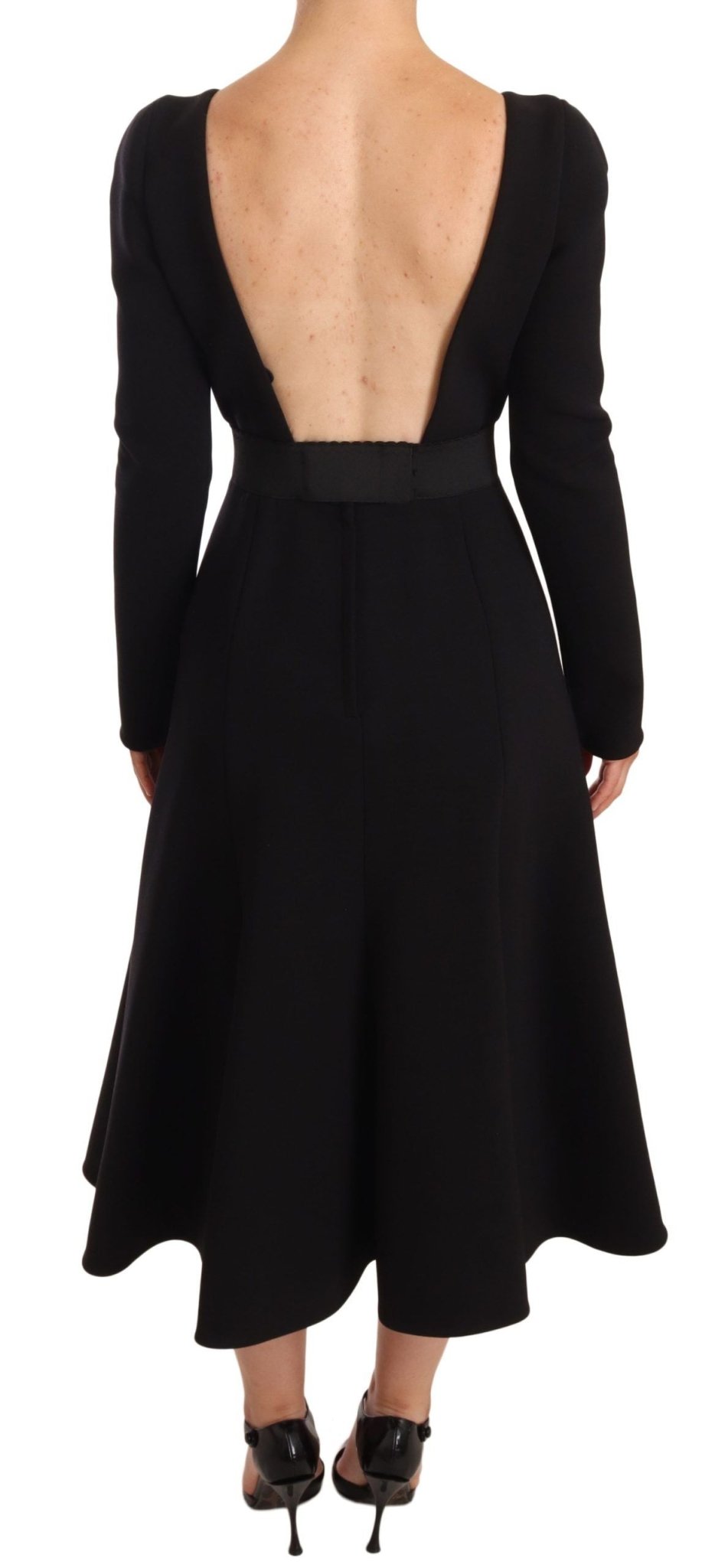Dolce & Gabbana Elegant Black Stretch Sheath Mid - Calf Dress - Sandy Store ByNet