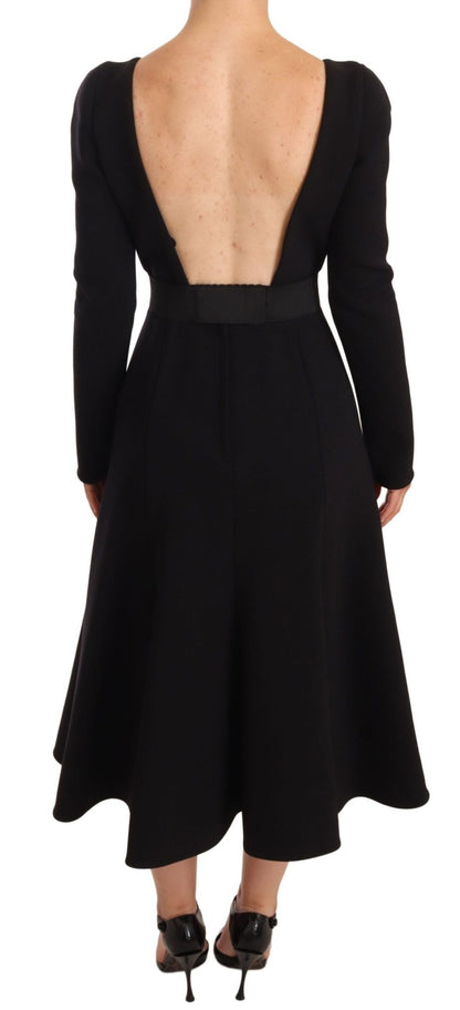 Dolce & Gabbana Elegant Black Stretch Sheath Mid - Calf Dress - Sandy Store ByNet