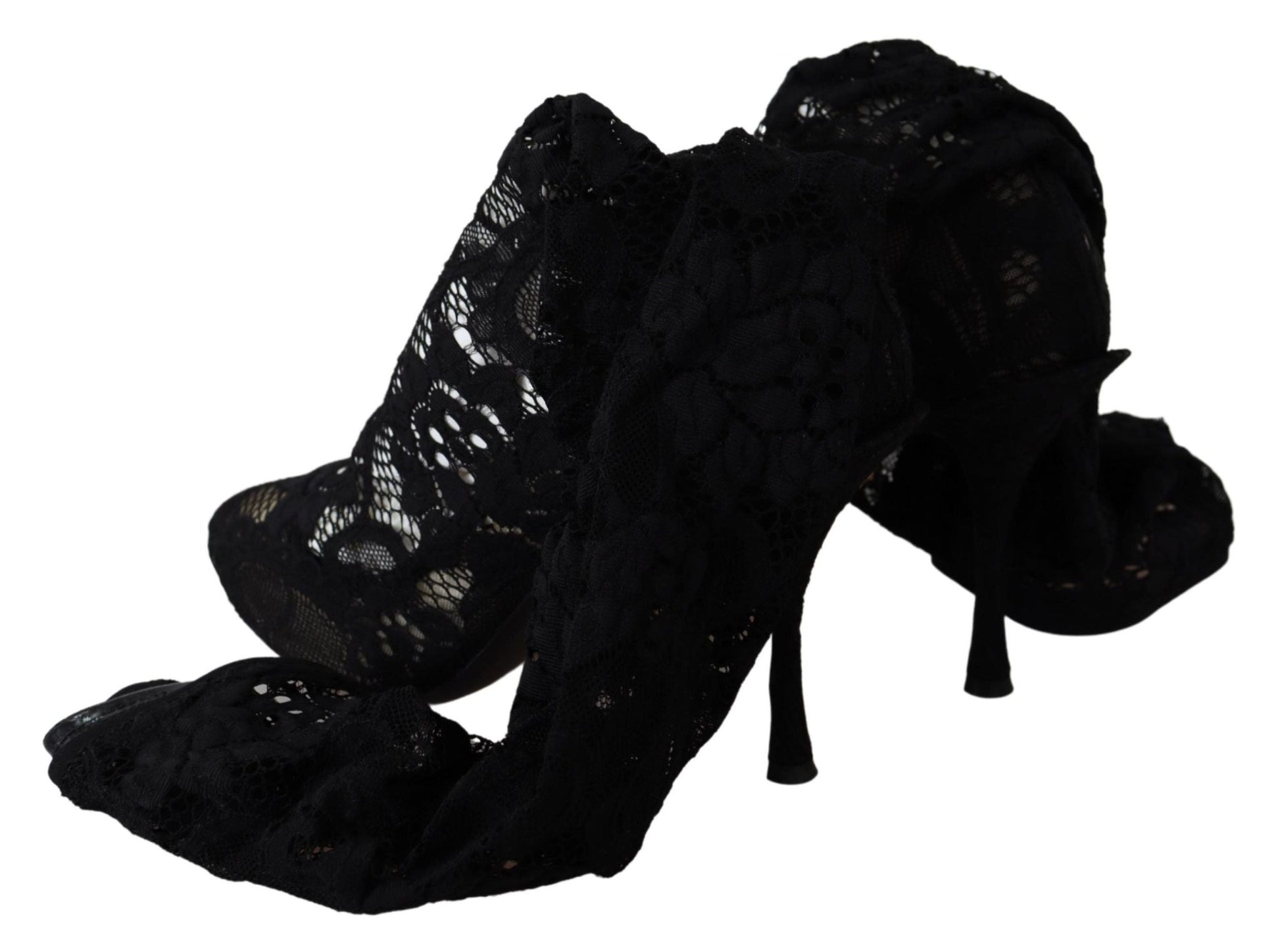 Dolce & Gabbana Elegant Black Stretch Sock Pumps - Sandy Store ByNet