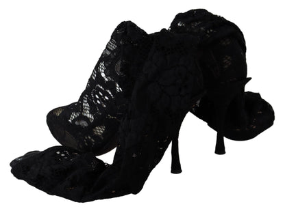 Dolce & Gabbana Elegant Black Stretch Sock Pumps - Sandy Store ByNet