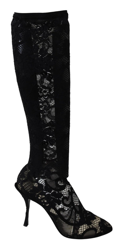 Dolce & Gabbana Elegant Black Stretch Sock Pumps - Sandy Store ByNet