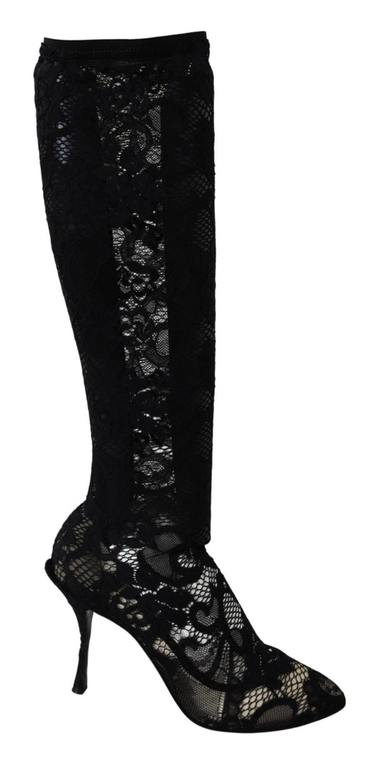 Dolce & Gabbana Elegant Black Stretch Sock Pumps - Sandy Store ByNet