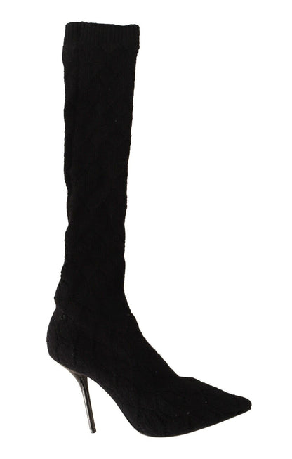 Dolce & Gabbana Elegant Black Stretch Socks Boots - Sandy Store ByNet