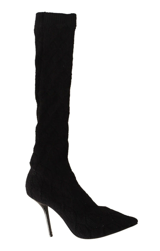 Dolce & Gabbana Elegant Black Stretch Socks Boots - Sandy Store ByNet