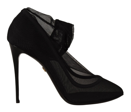 Dolce & Gabbana Elegant Black Stretch Socks Boots - Sandy Store ByNet