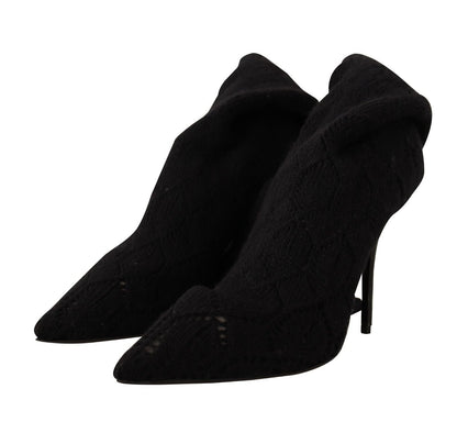 Dolce & Gabbana Elegant Black Stretch Socks Boots - Sandy Store ByNet