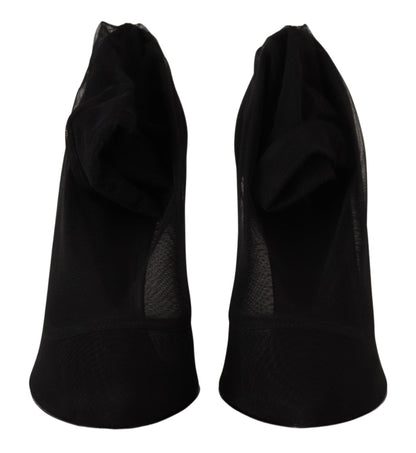 Dolce & Gabbana Elegant Black Stretch Socks Boots - Sandy Store ByNet