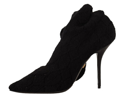 Dolce & Gabbana Elegant Black Stretch Socks Boots - Sandy Store ByNet