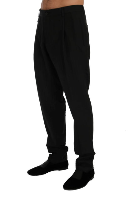 Dolce & Gabbana Elegant Black Striped Straight Fit Dress Pants - Sandy Store ByNet