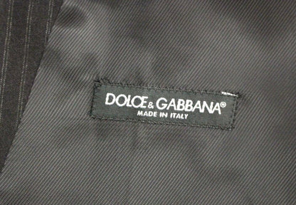 Dolce & Gabbana Elegant Black Striped Wool Dress Vest - Sandy Store ByNet