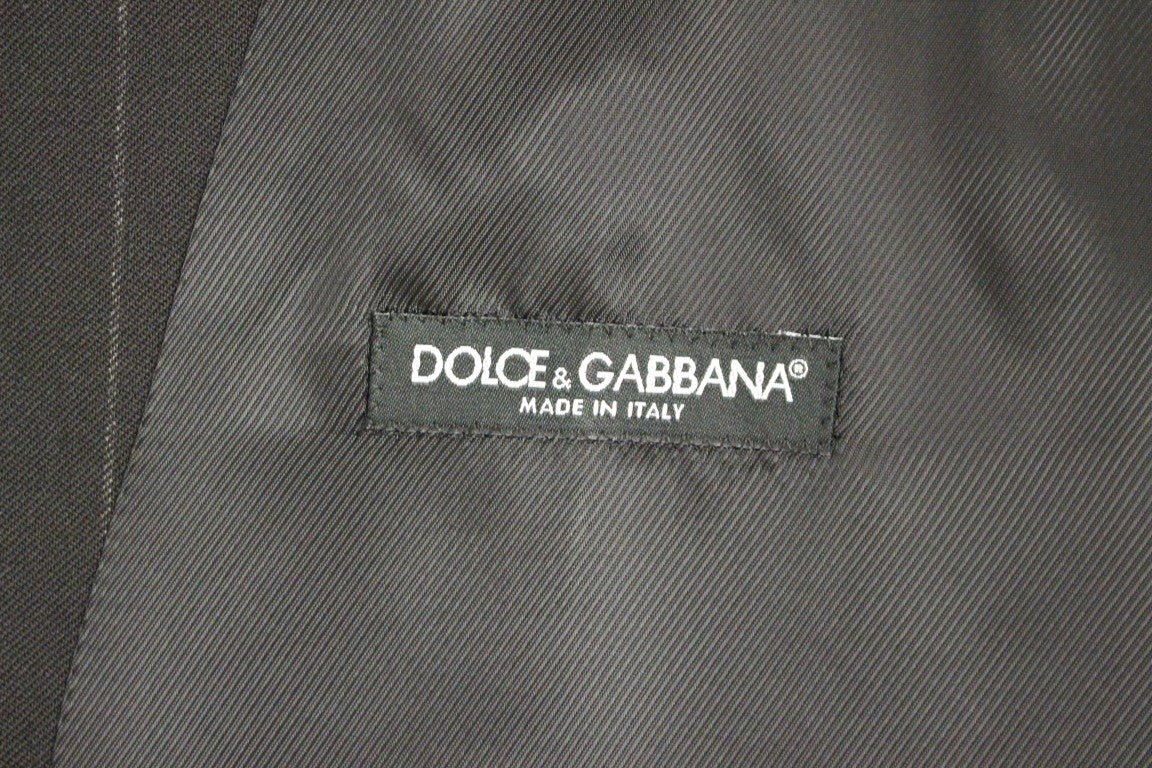 Dolce & Gabbana Elegant Black Striped Wool Dress Vest - Sandy Store ByNet