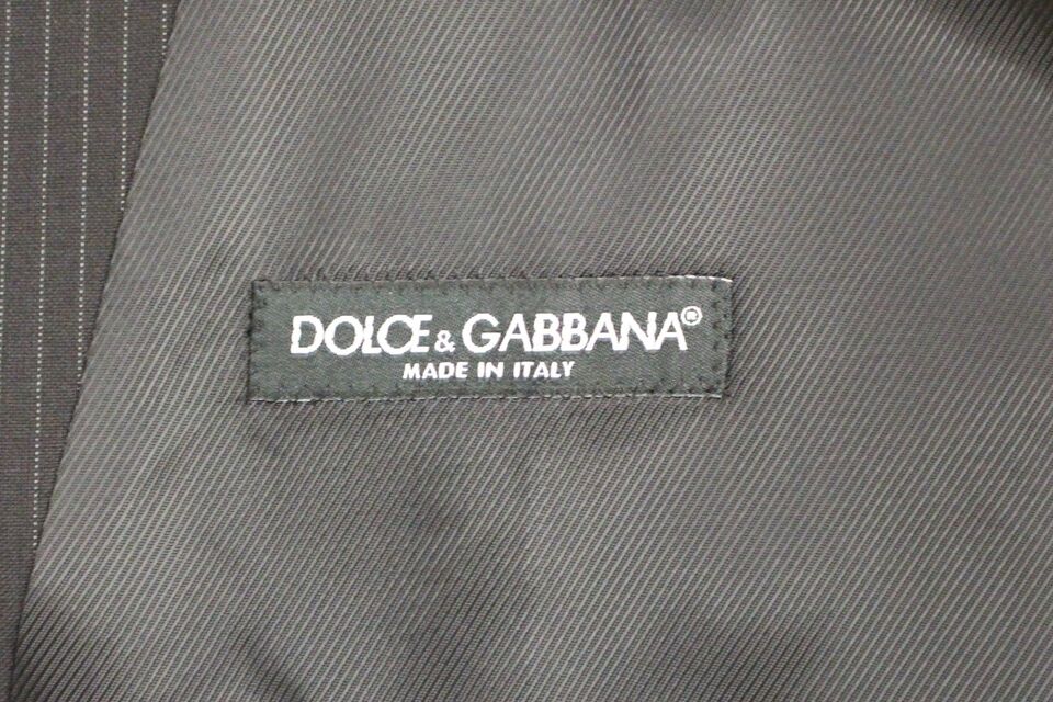 Dolce & Gabbana Elegant Black Striped Wool Dress Vest - Sandy Store ByNet