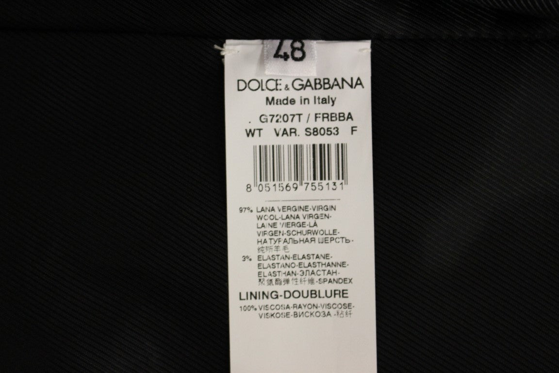 Dolce & Gabbana Elegant Black Striped Wool Dress Vest - Sandy Store ByNet