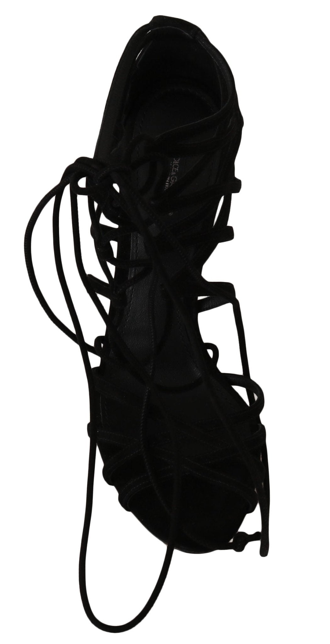 Dolce & Gabbana Elegant Black Suede Gladiator Stilettos - Sandy Store ByNet