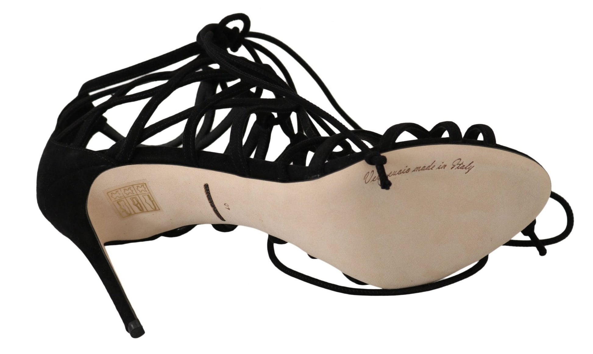 Dolce & Gabbana Elegant Black Suede Gladiator Stilettos - Sandy Store ByNet