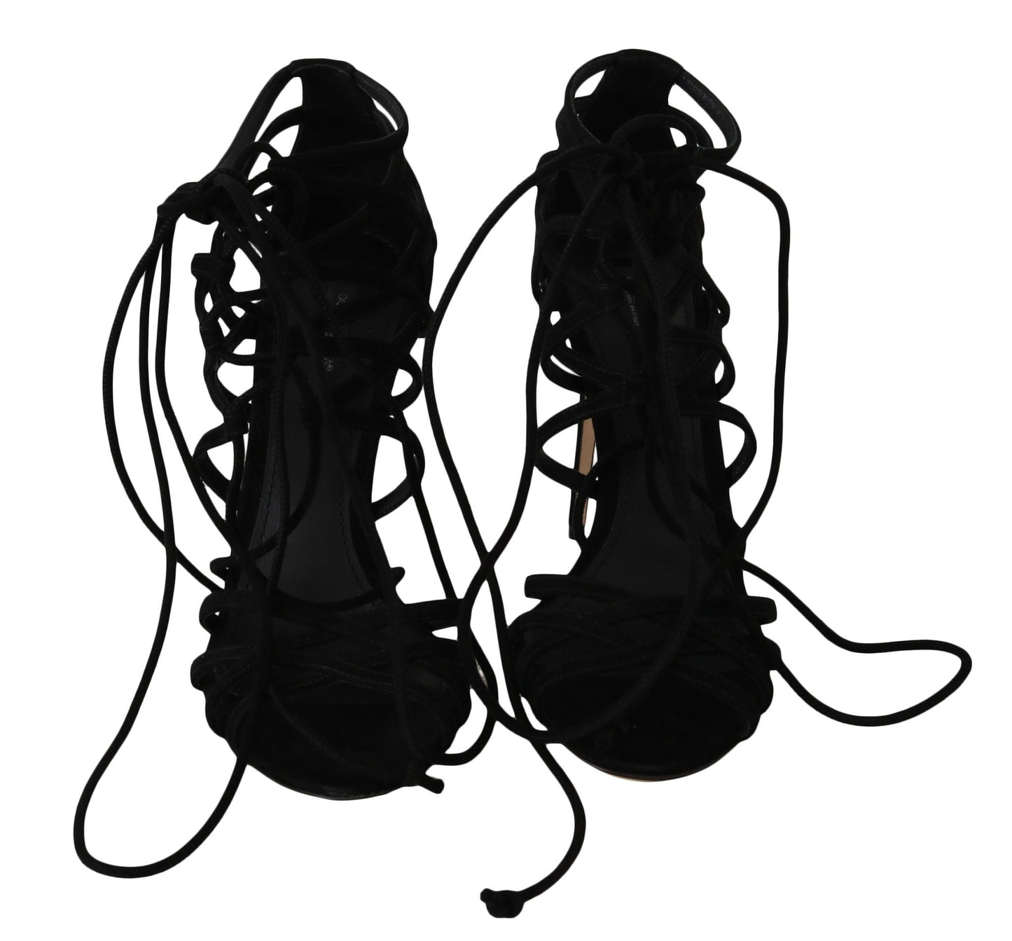 Dolce & Gabbana Elegant Black Suede Gladiator Stilettos - Sandy Store ByNet