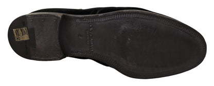 Dolce & Gabbana Elegant Black Velvet Derby Shoes - Sandy Store ByNet